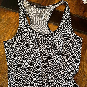 Banana Republic Elegant Black and White Geometric long Dress EUC